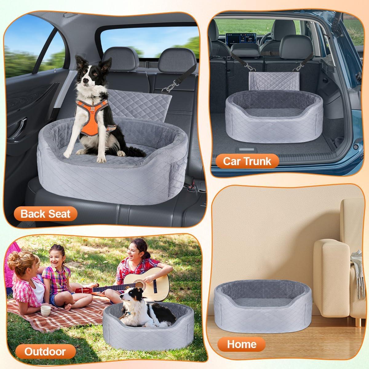 Asiento de Coche para Perros SIVEIS Grande Gris 65 cm