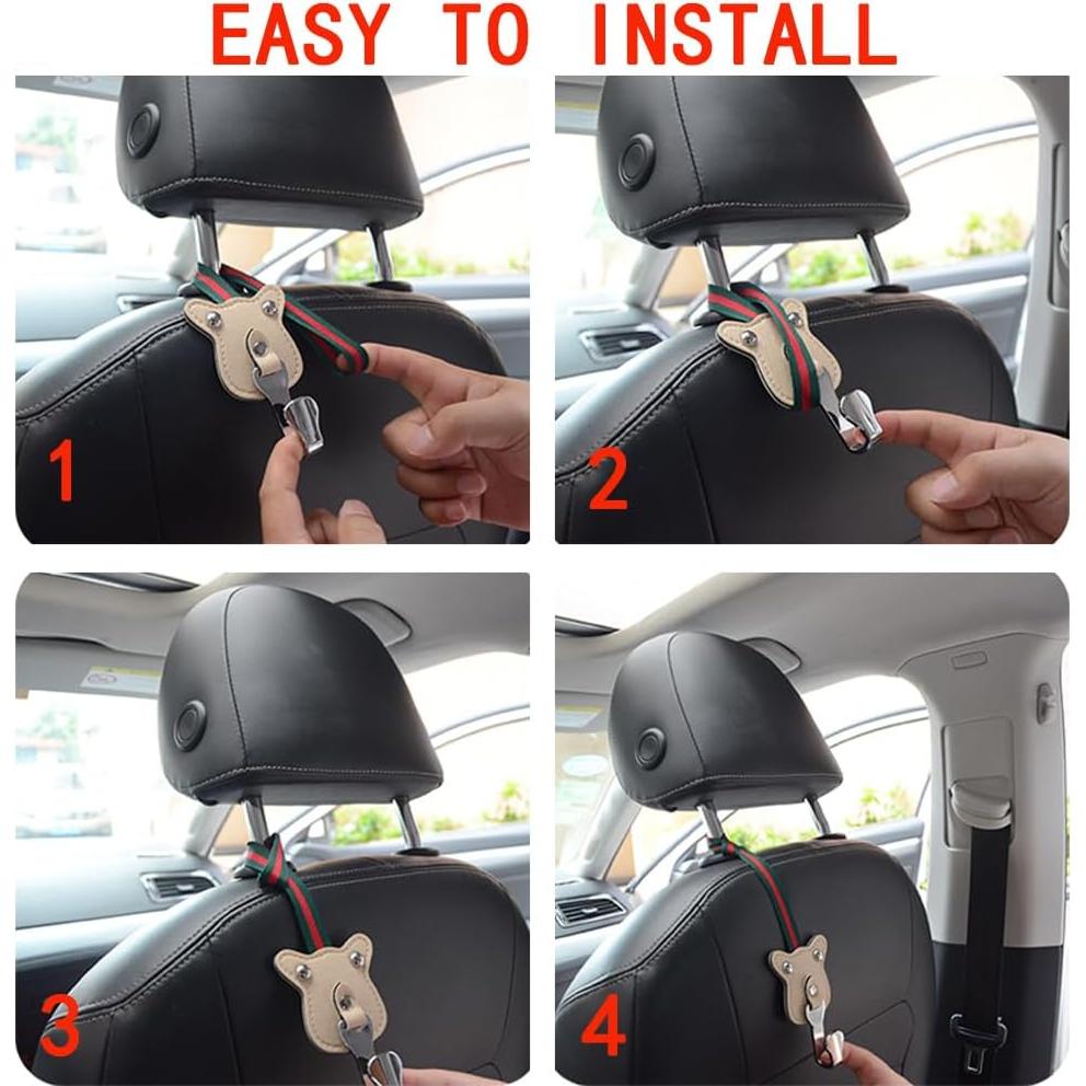 Gancho para bolso de coche Yicheyiyou marrón, 2 unidades