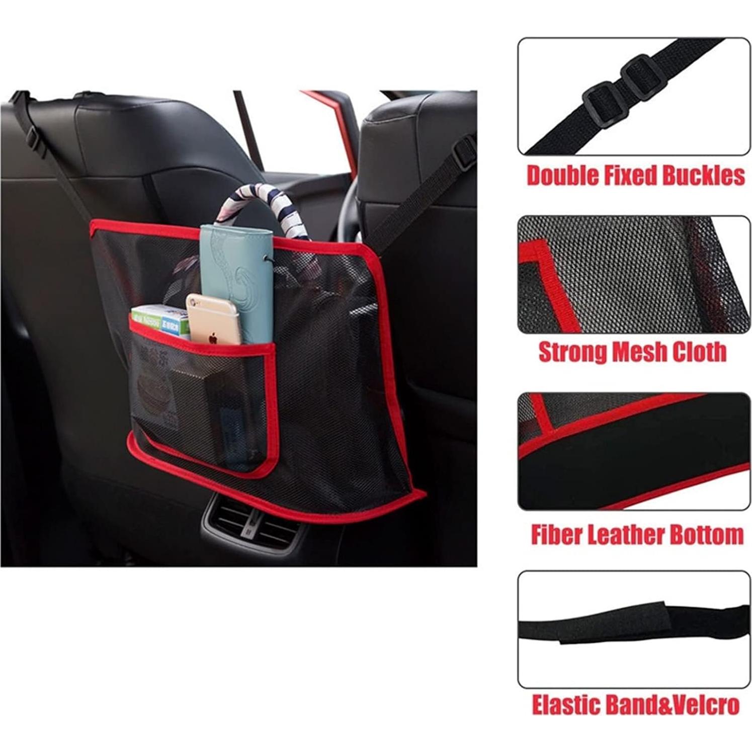 Soporte de bolso para coche Qkiky - Organizador rojo ajustable