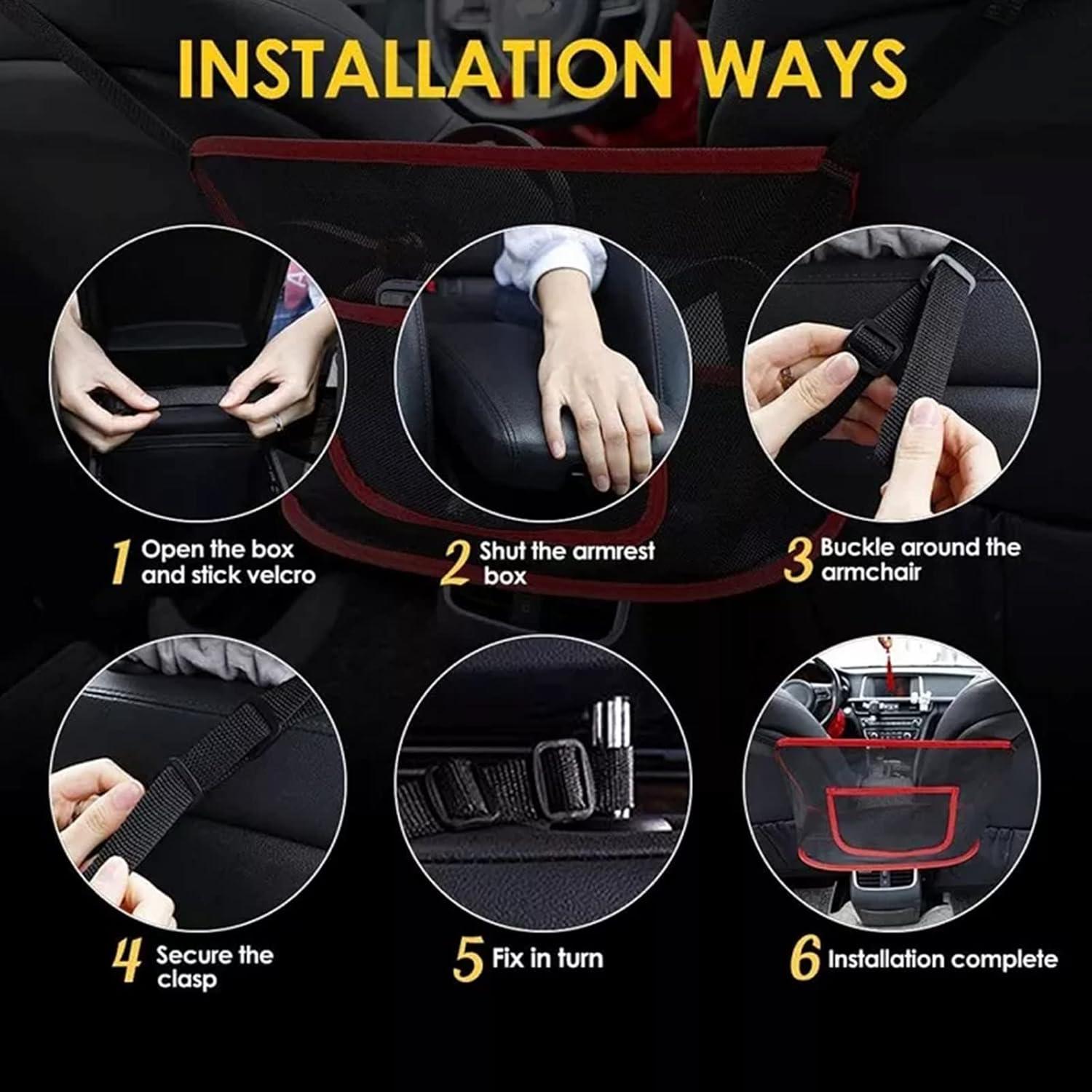 Soporte de bolso para coche Qkiky - Organizador rojo ajustable