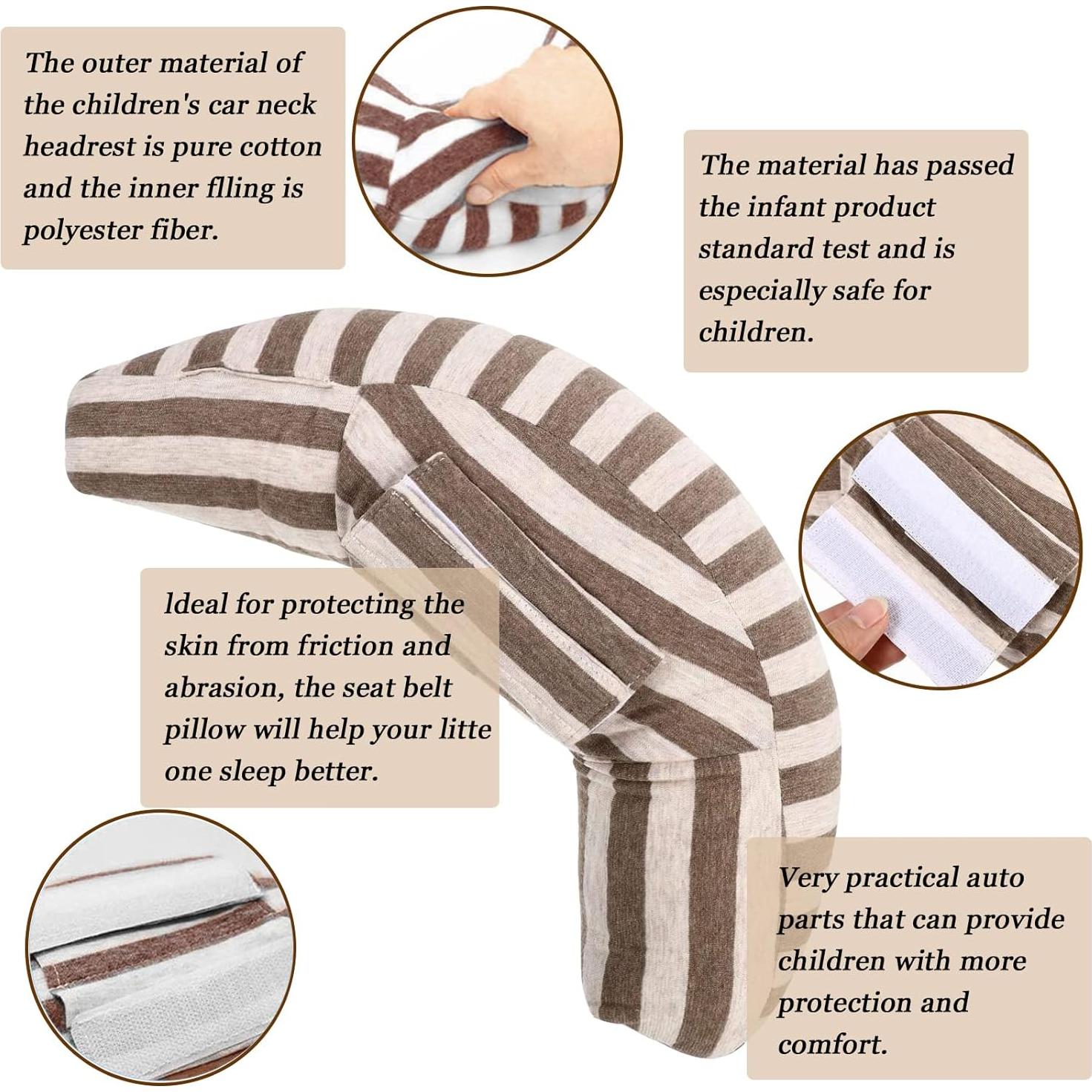 Cojín de Viaje Soporte Cuello Niños WenMei Marrón 30x15 cm