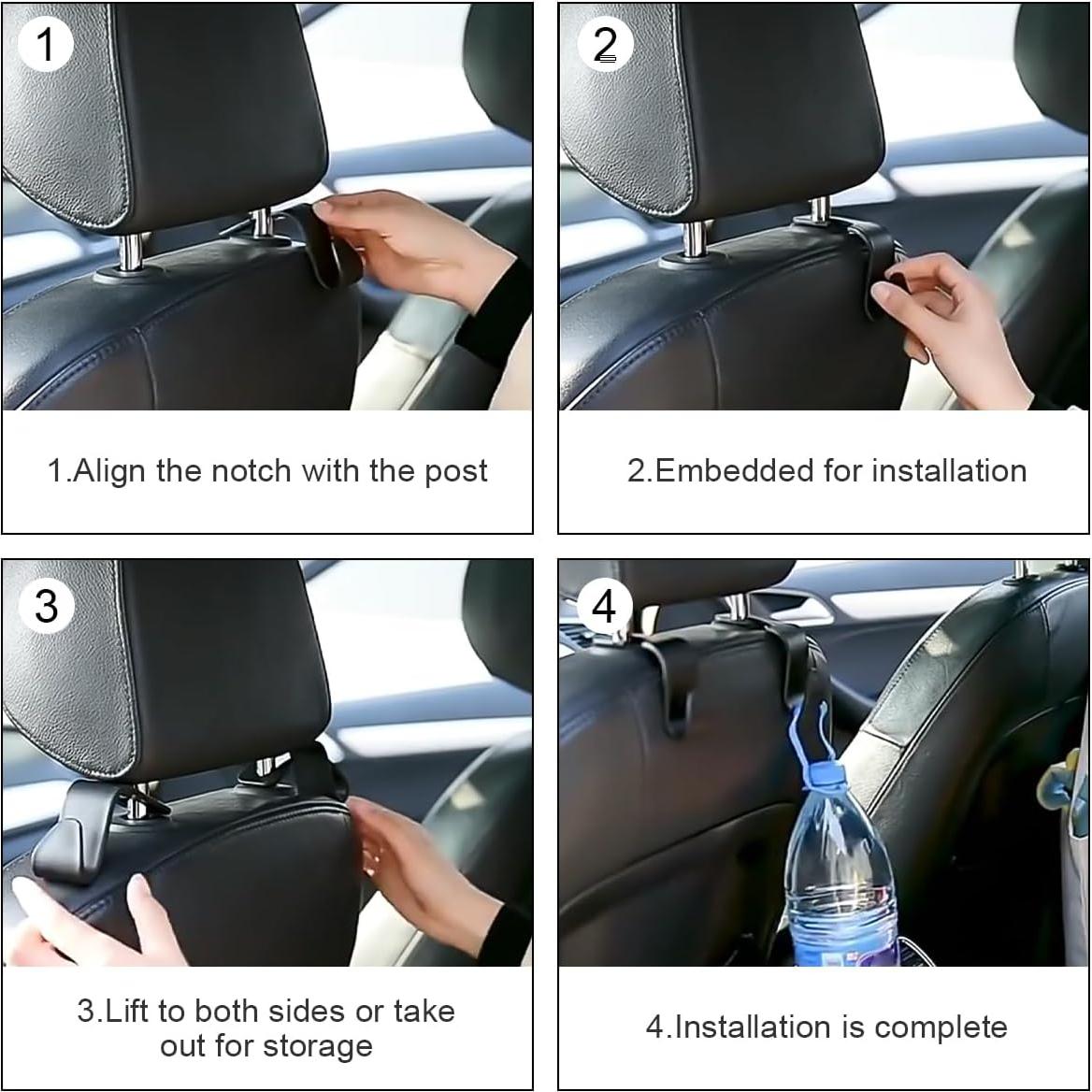 4 Ganchos para Reposacabezas de Auto Osilly Azul