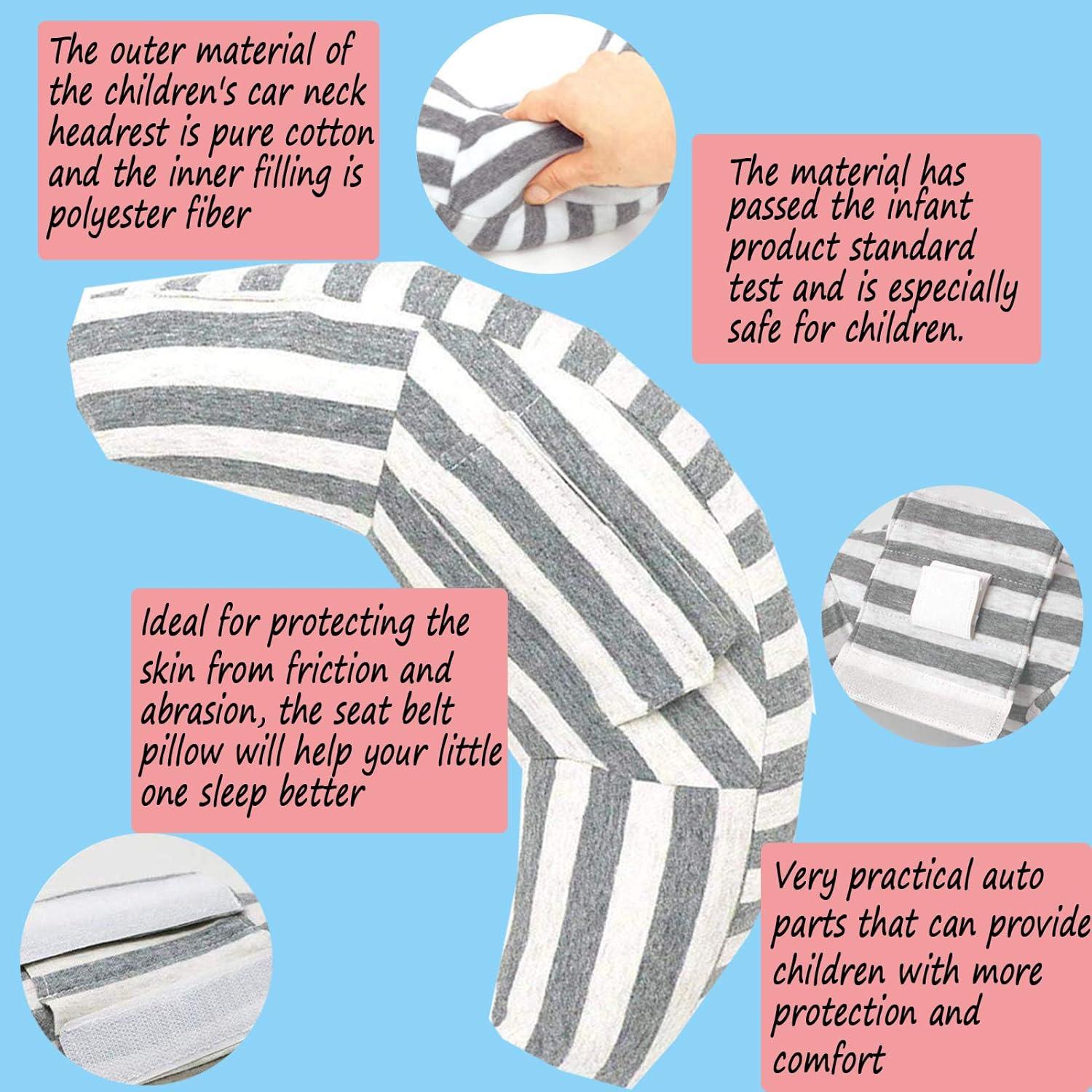 Cojín de Viaje para Coche WenMei Soporte Cuello Niños Gris