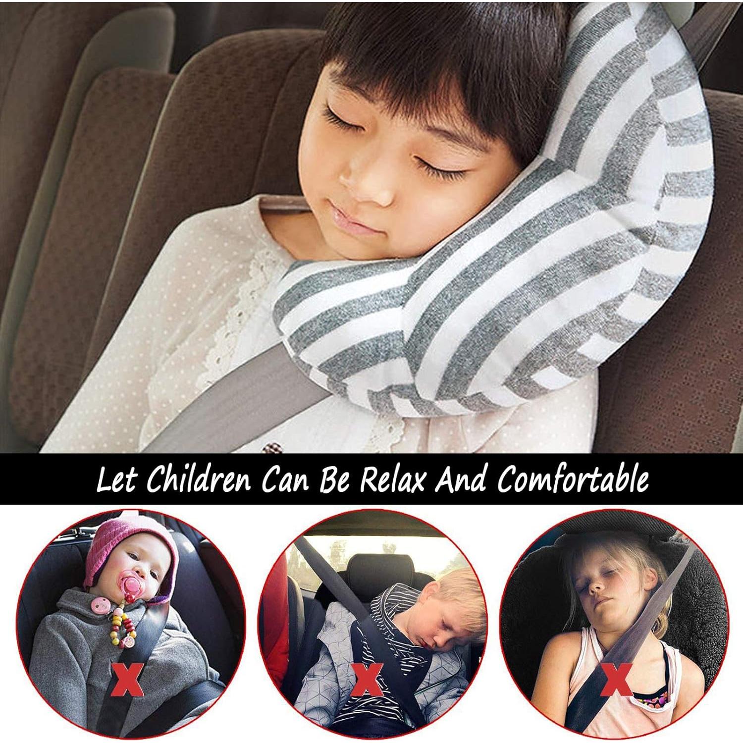 Cojín de Viaje para Coche WenMei Soporte Cuello Niños Gris