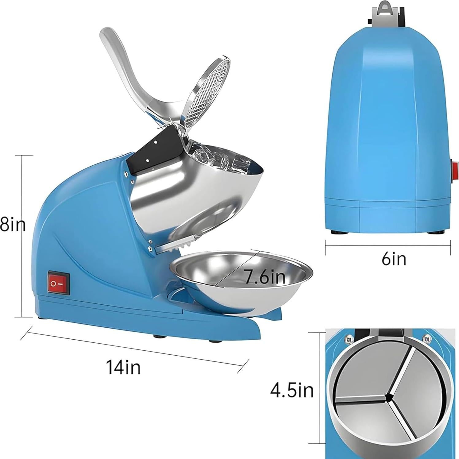 Máquina de Hielo Raspado Greatrue 380W 130kg/h Azul