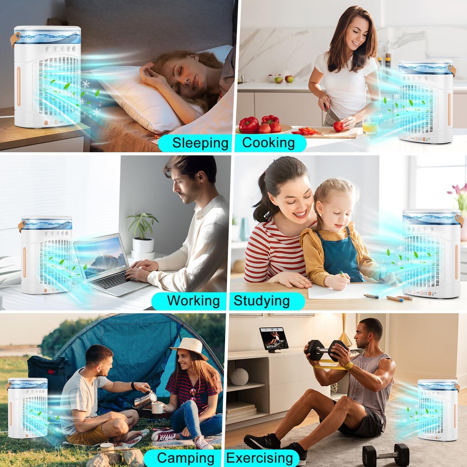 Acondicionador de Aire Portátil Gcobup 4-en-1 700mL LED