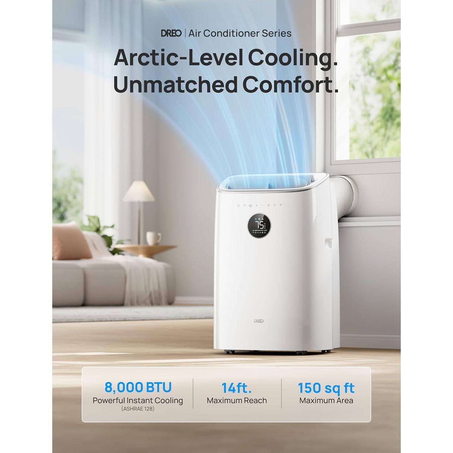 Aire Acondicionado Portátil Dreo 8000 BTU Inteligente Blanco