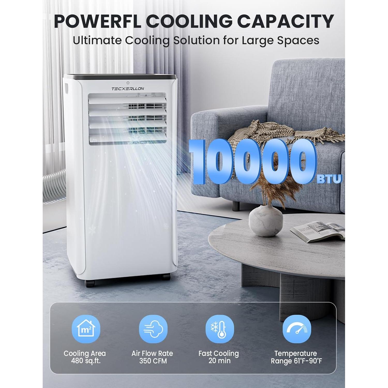 Aire Acondicionado Portátil 10,000 BTU TECXERLLON 4-en-1