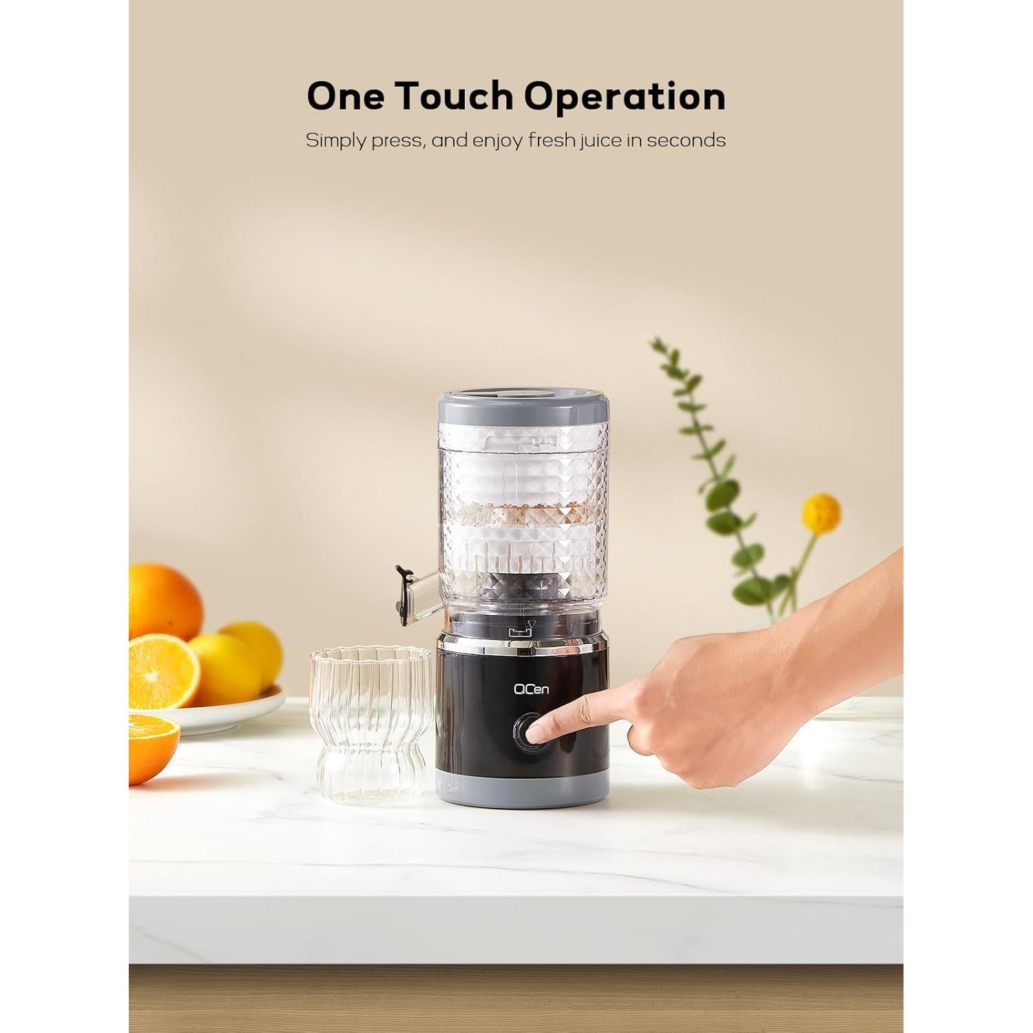 Exprimidor Eléctrico de Cítricos QCen FE002B 90W Negro