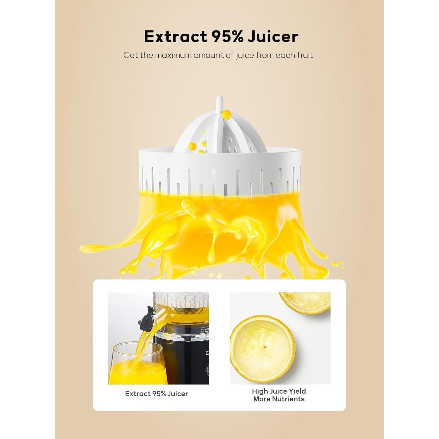 Exprimidor Eléctrico de Cítricos QCen FE002B 90W Negro