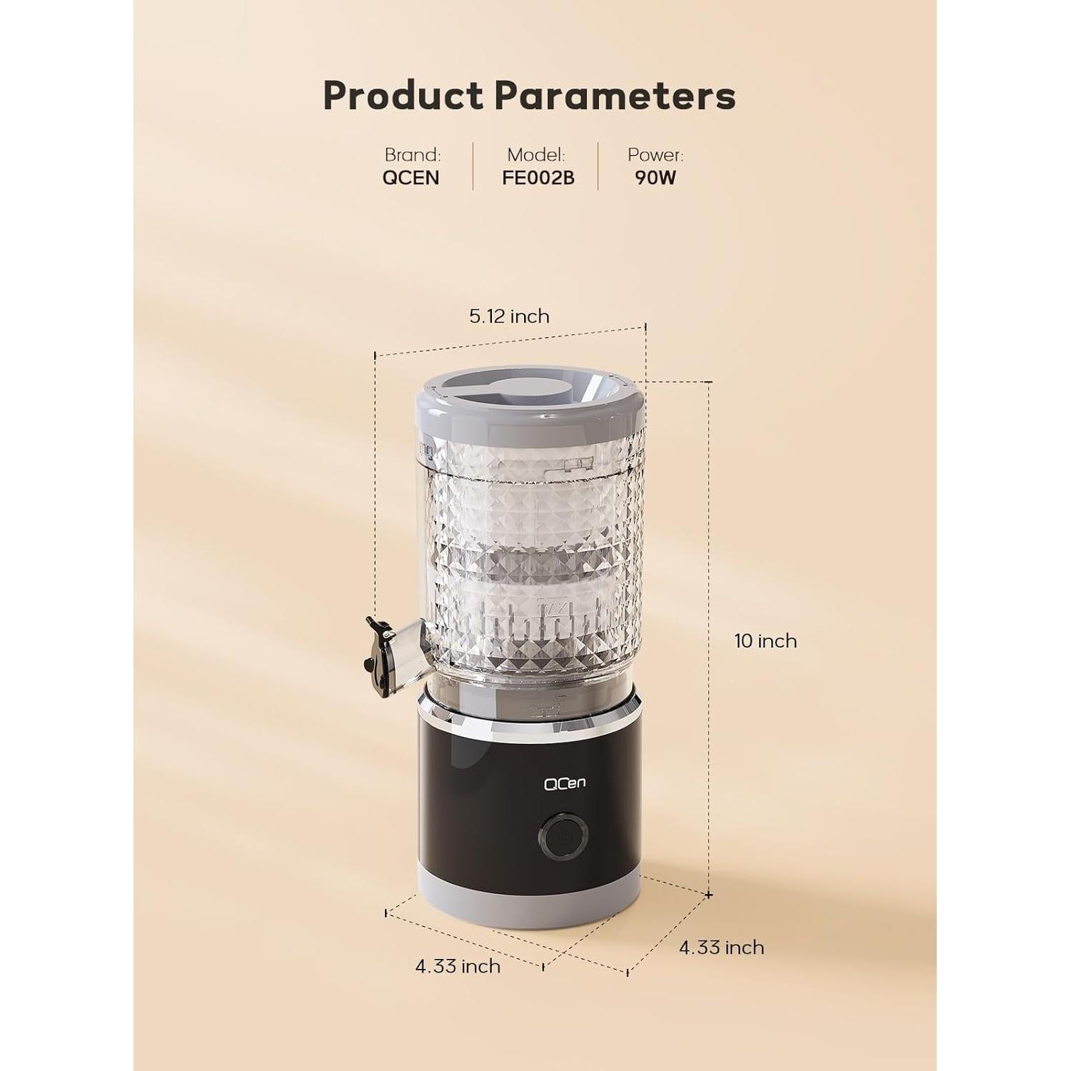 Exprimidor Eléctrico de Cítricos QCen FE002B 90W Negro