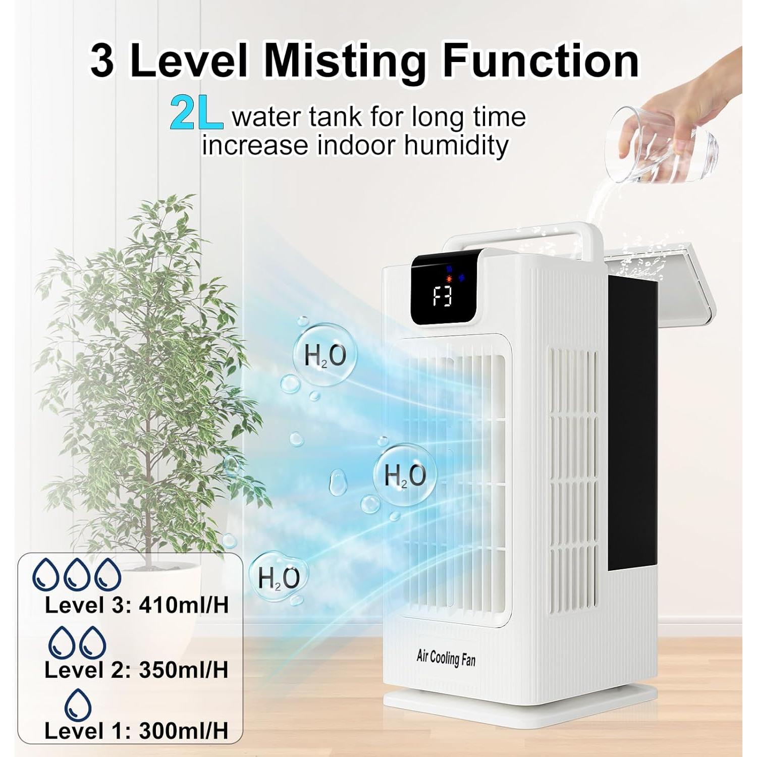 Ventilador Evaporativo Sugoiti F10 4 Velocidades 2L Control Remoto