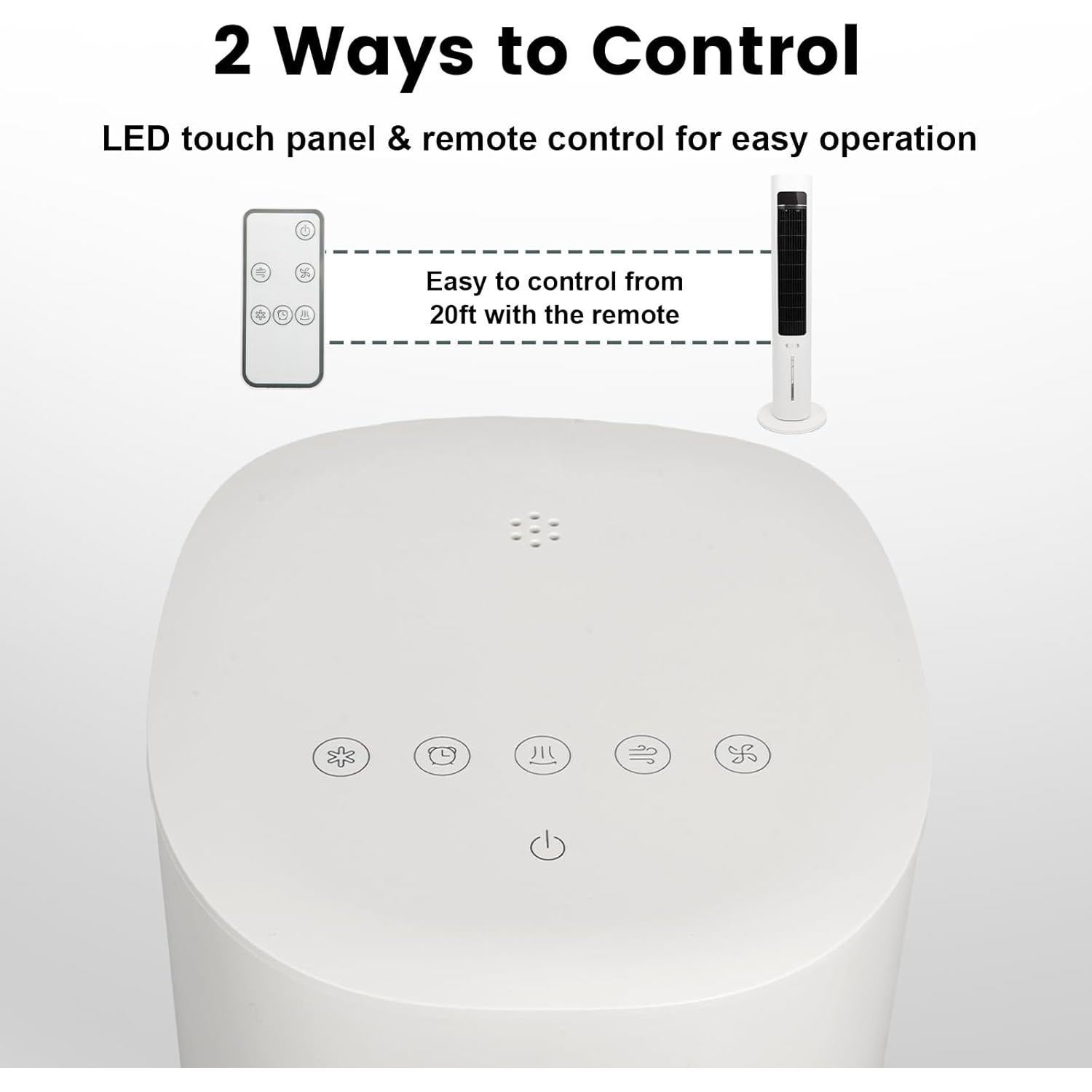 Enfriador de Aire Evaporativo AZOUTDOOR 70° Oscilante 3L