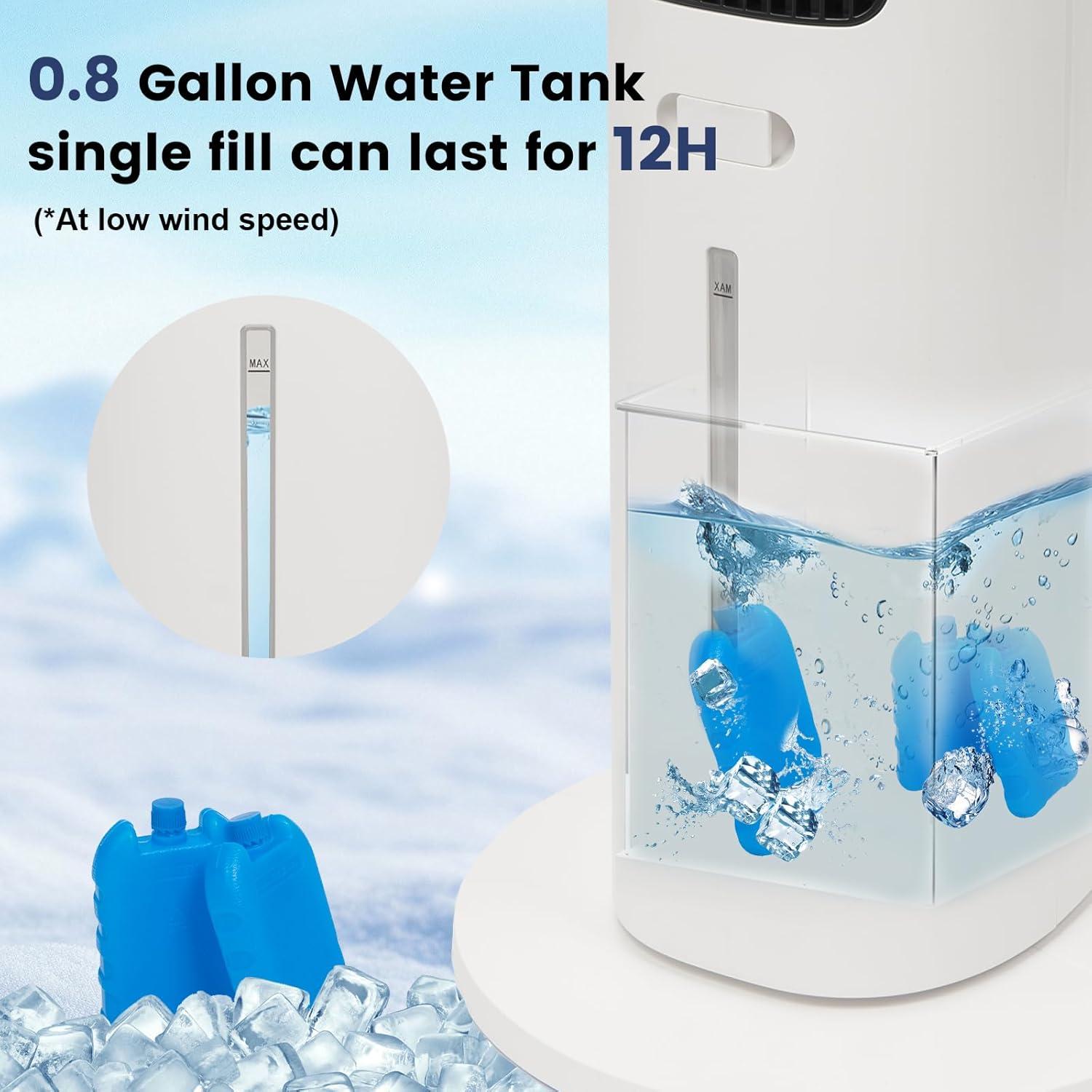 Enfriador de Aire Evaporativo AZOUTDOOR 70° Oscilante 3L