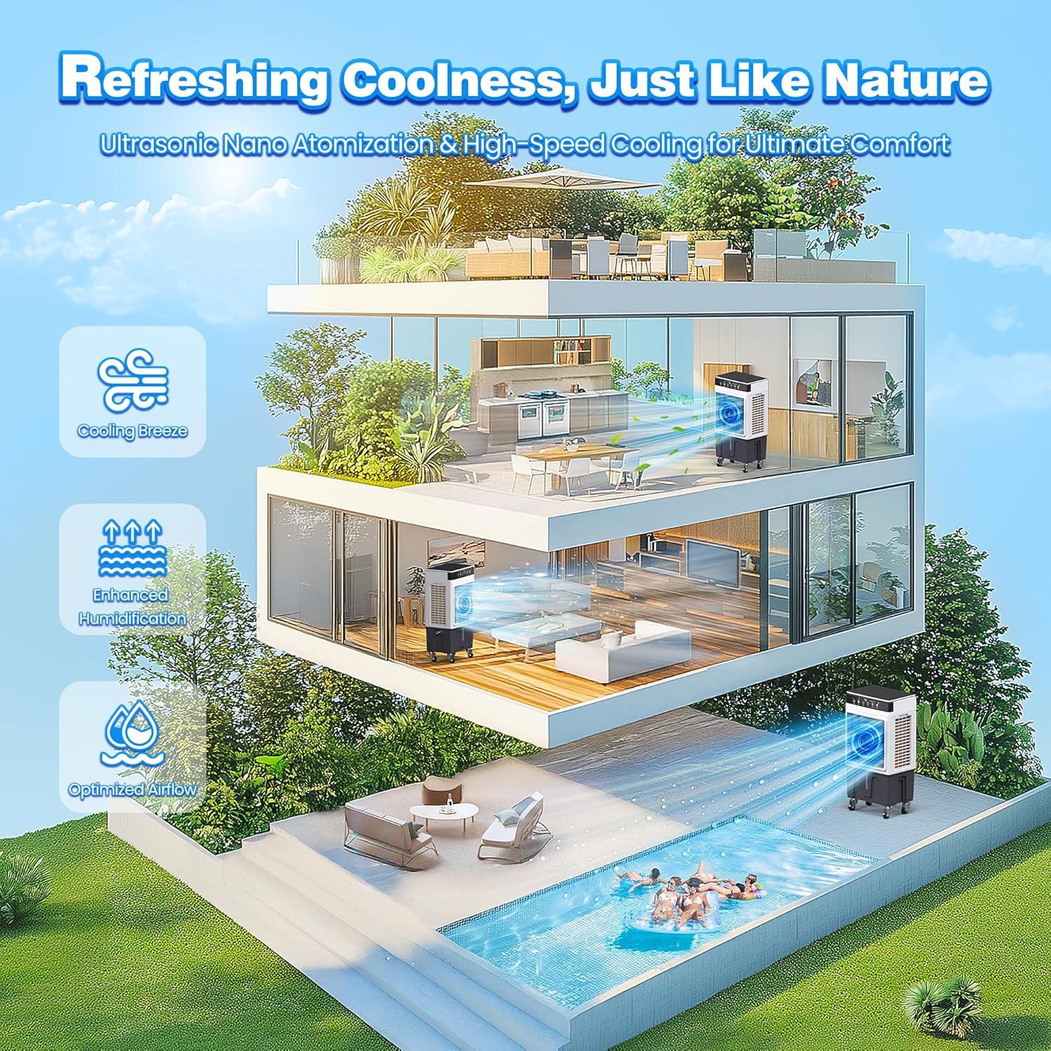 Enfriador de Aire Evaporativo Riseon ACF-23AR 3 en 1 24.6L