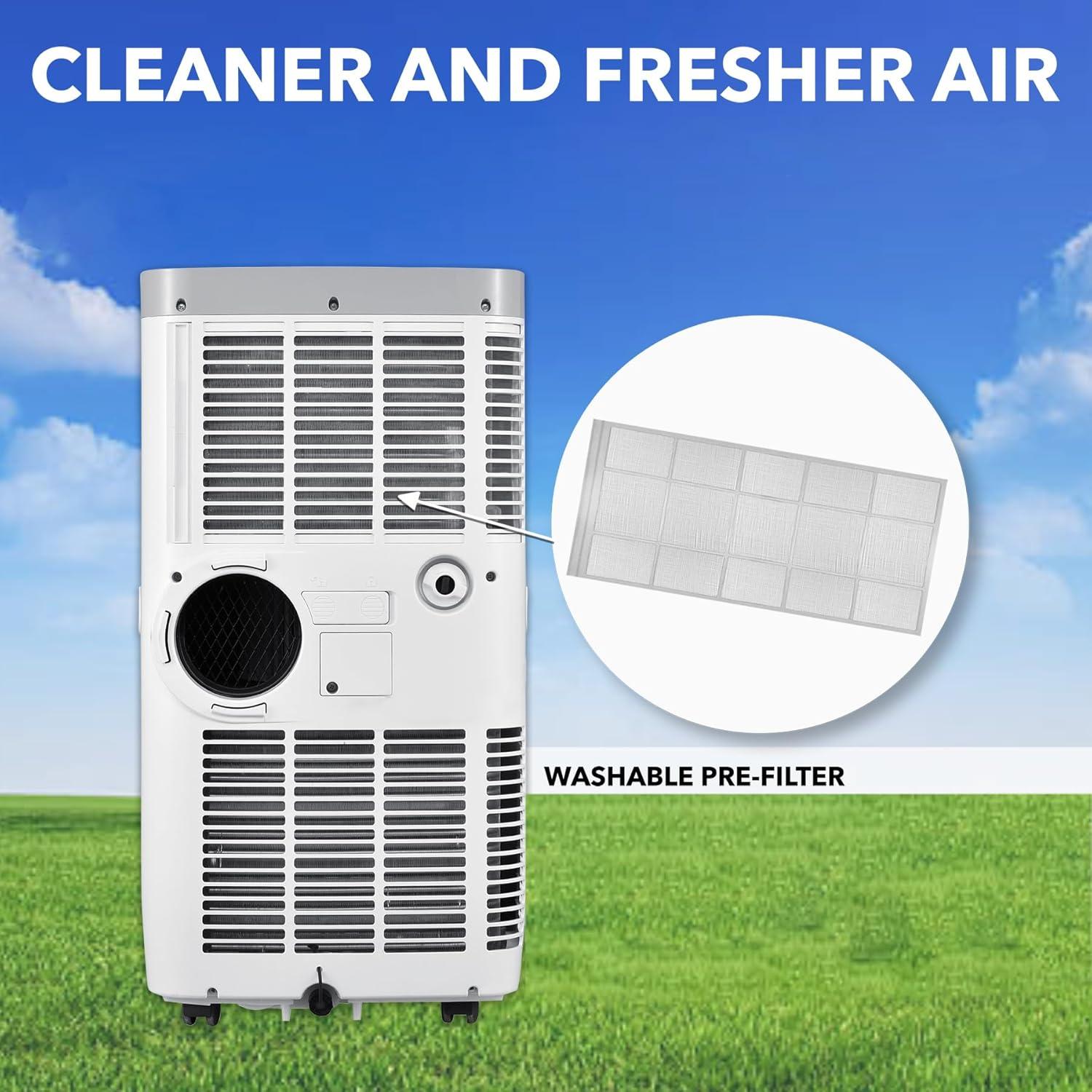 Whynter ARC-115WG 11,000 BTU (6,800 BTU SACC) Compact Portable Air Conditioner, Dehumidifier, and Fan with Remote Control, up to 400 sq ft in White/Grey