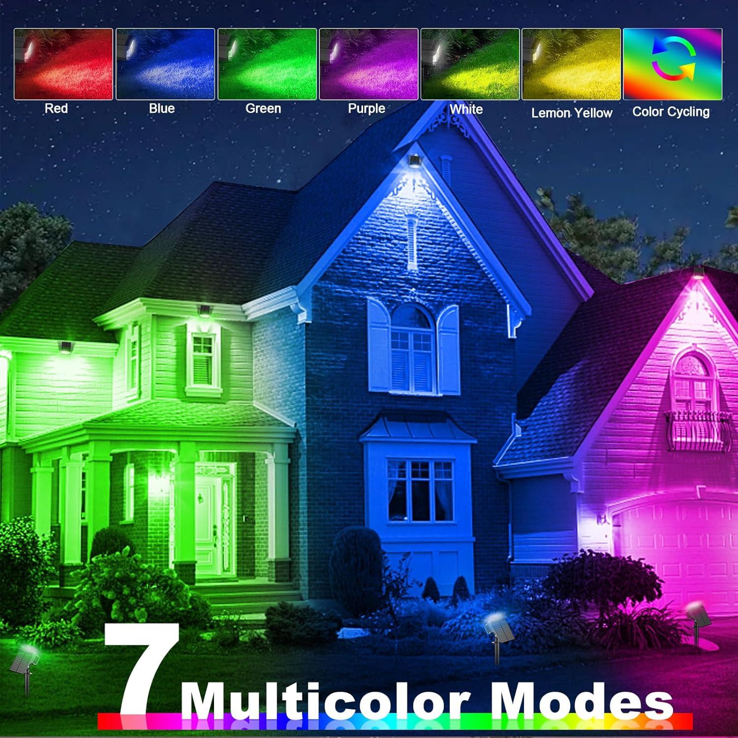 Focos Solares LANSOW RGB 8 Paquete 30 LEDs Impermeables