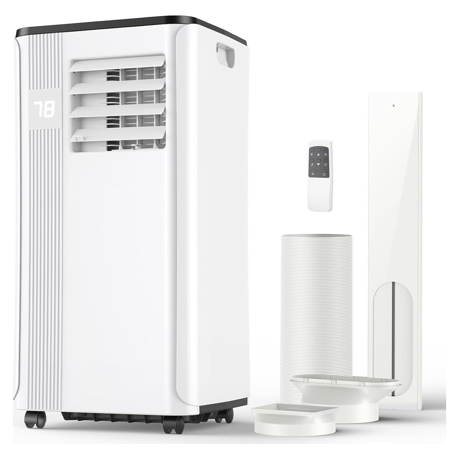 Portable Air Conditioners - 2025 Upgraded 10000 BTU Portable AC for Room up to 450 Sq. Ft, 3 in 1 AC Unit with 24H Timer, Smart Sleep Mode, Remote Control, Air Cooler for Bedroom Kitchen Small-Rooms