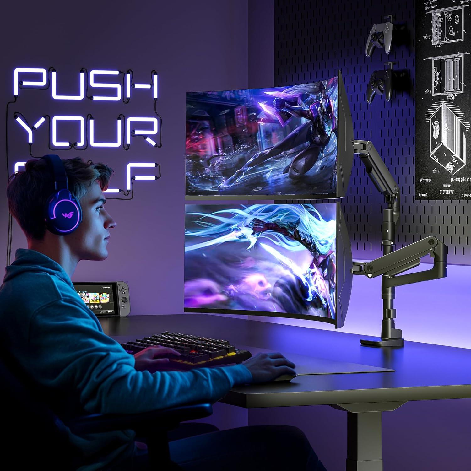 Soporte Doble para Monitor ARES WING 17-49" Negro