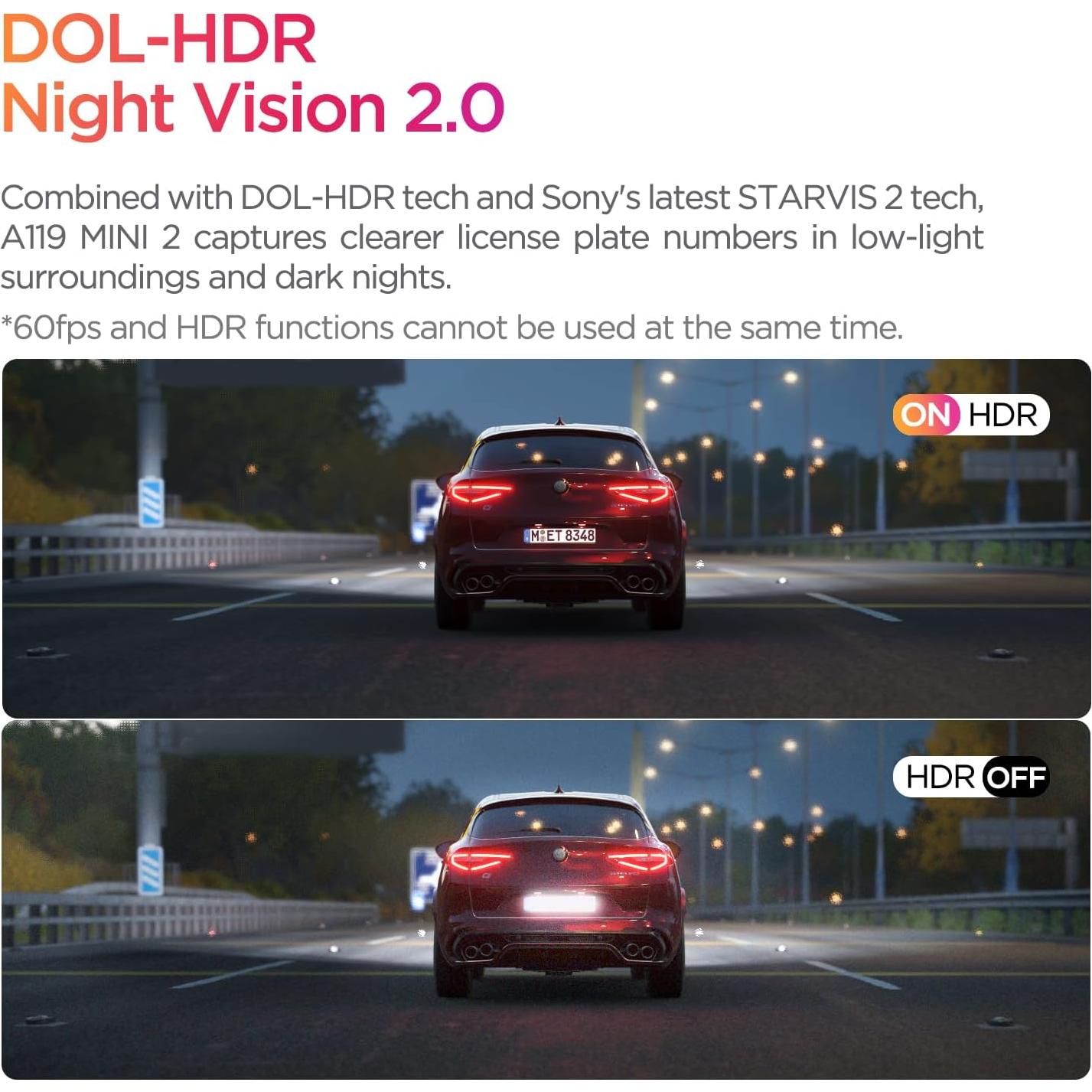 Cámara Dash VIOFO A119 Mini 2 2K 60fps GPS Wi-Fi 5GHz