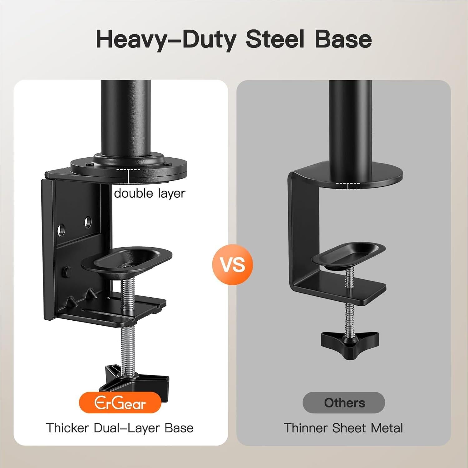 Soporte Doble para Monitor ErGear 13 a 34 Pulgadas Negro