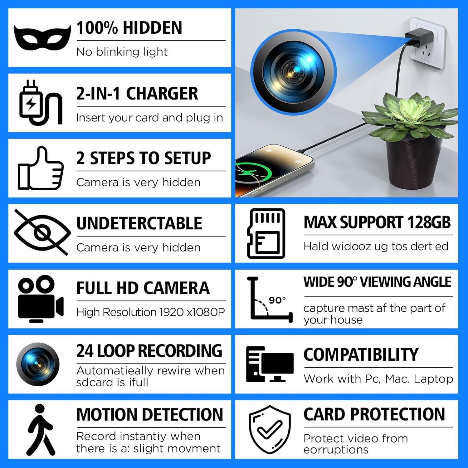 Cámara Mini de Seguridad TAOZHI 1080P con Visión Nocturna