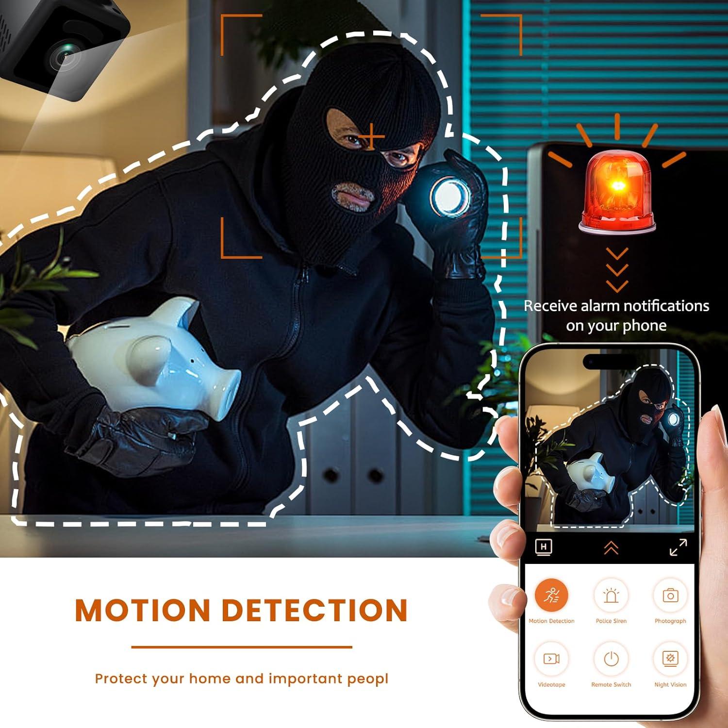 Cámara Mini Inalámbrica WiFi 4K Terura con Visión Nocturna