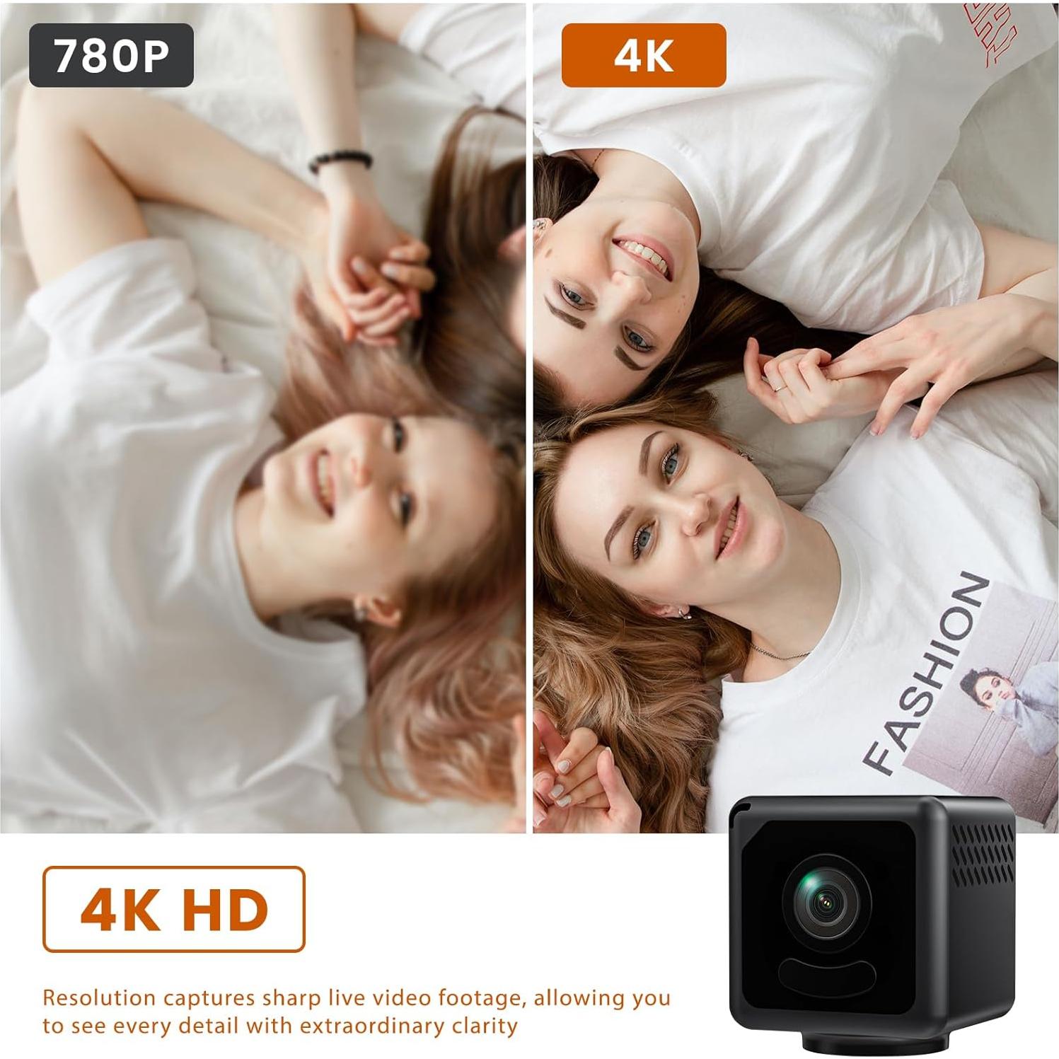 Cámara Mini Inalámbrica WiFi 4K Terura con Visión Nocturna