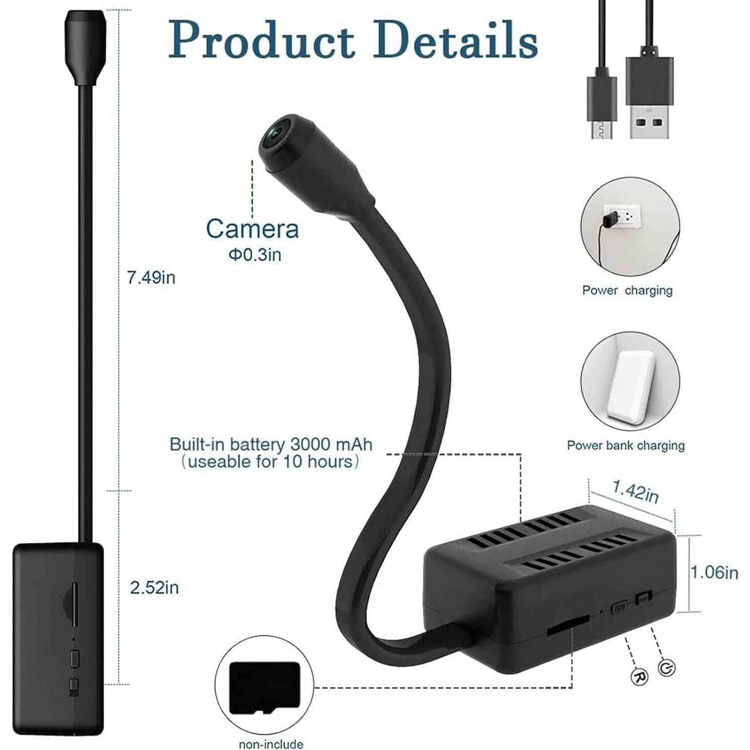 Cámara Oculta Mini Bewinner HD 1080P Detección de Movimiento