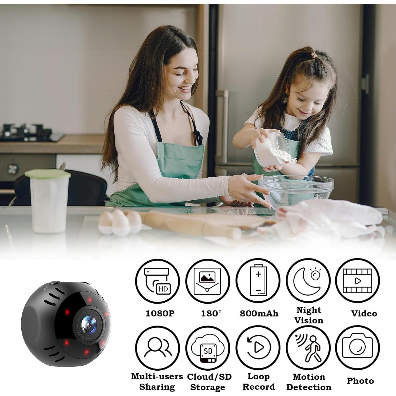 Cámara Espía WiFi Inalámbrica 1080P LAIFUCAM Seguridad