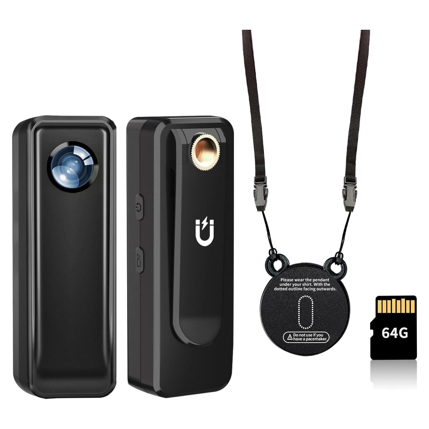 Cámara Corporal HJBDGS 4K 30FPS 64GB Magnética Compacta