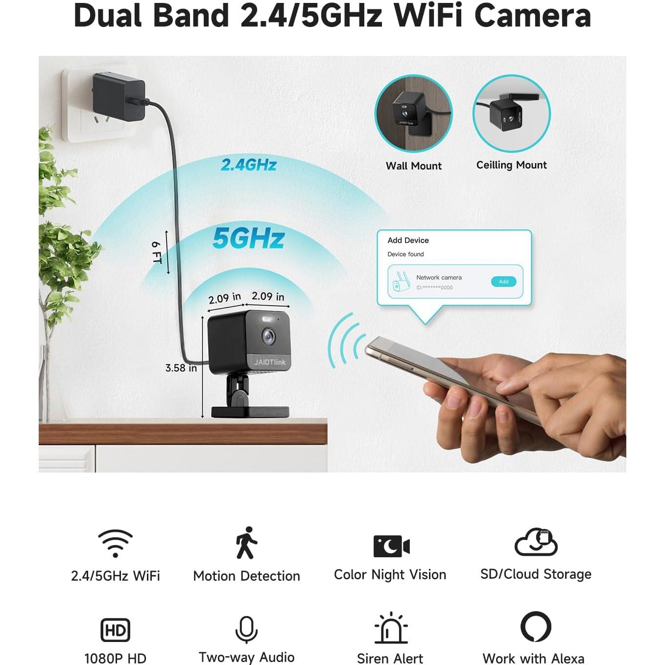 Cámara de Seguridad Interior 1080P JAIOTlink WiFi Negro