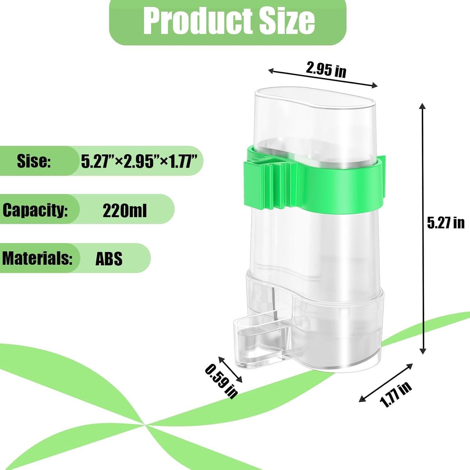 Dispensador de Agua para Aves CLPOAWC 2 Pcs Automático 7.37x3.30cm