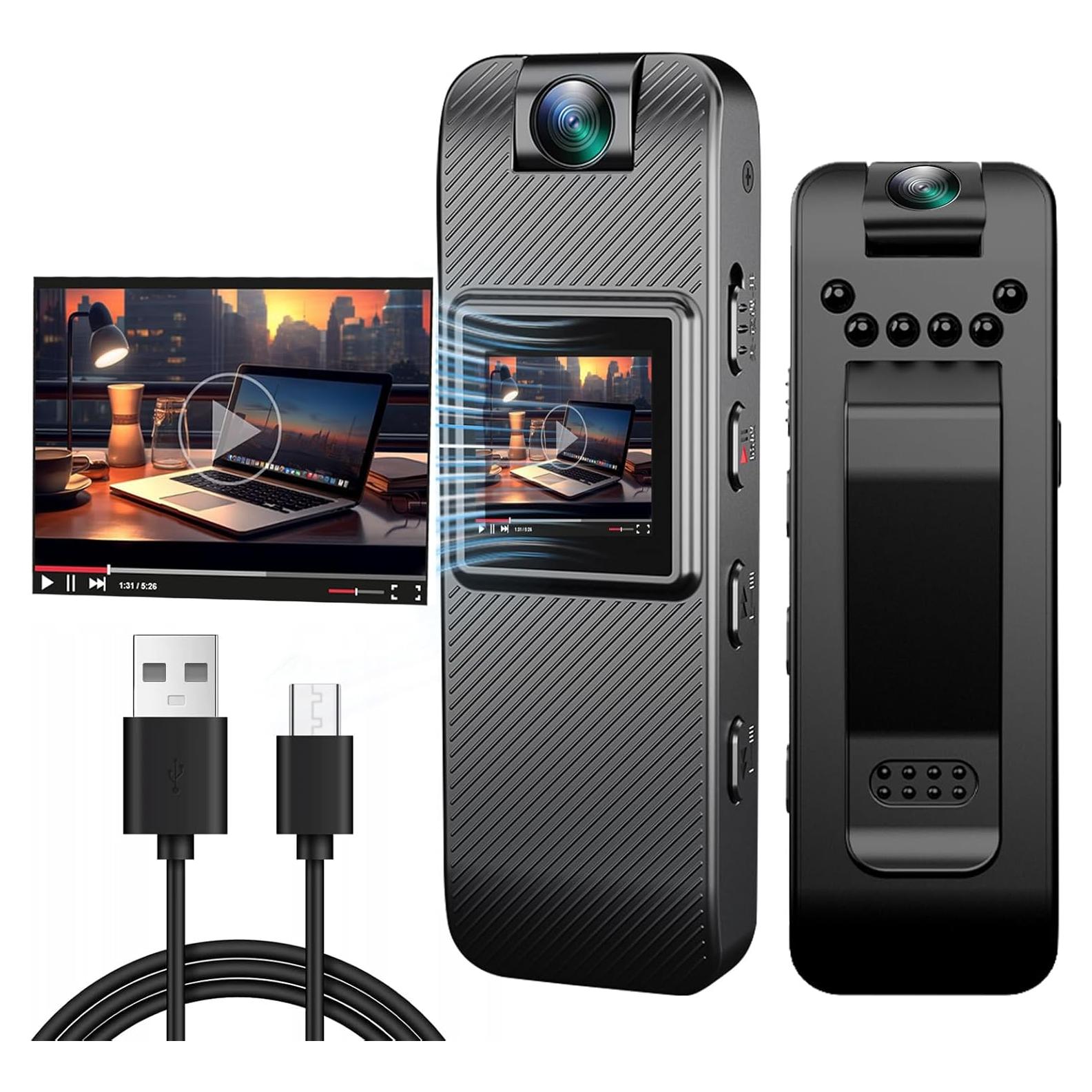 Mini Cámara Corporal HD 1080P FUXGZ con Visión Nocturna