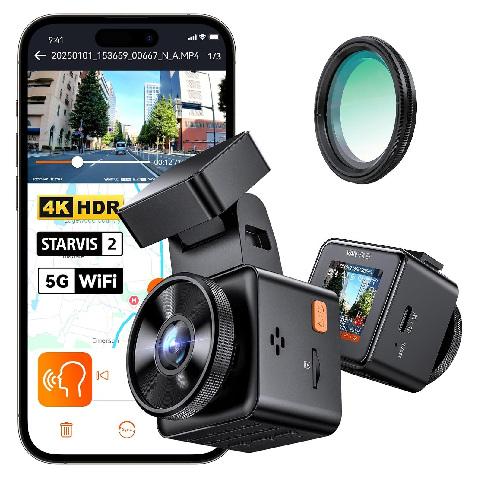 Cámara de Tablero Vantrue E1 Pro 4K con GPS y WiFi 5G