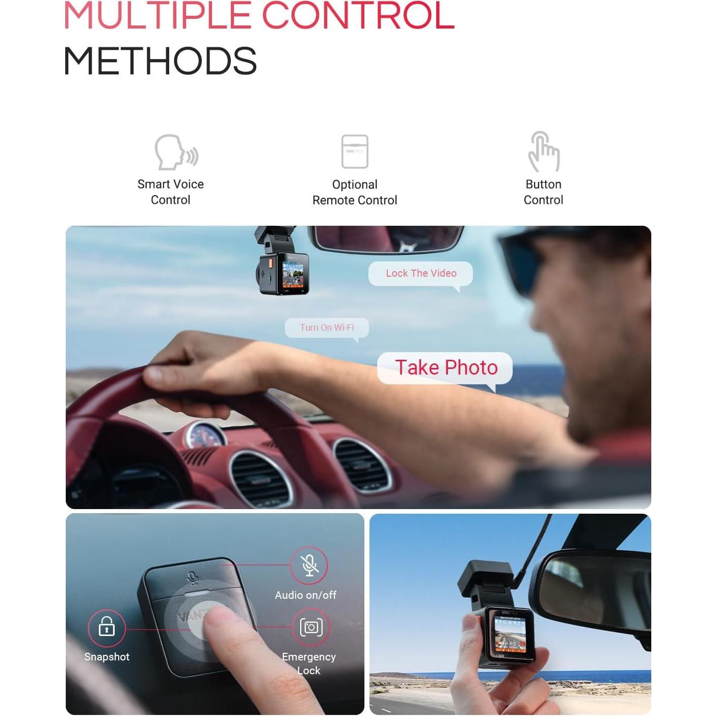 Cámara de Tablero Vantrue E1 Pro 4K con GPS y WiFi 5G