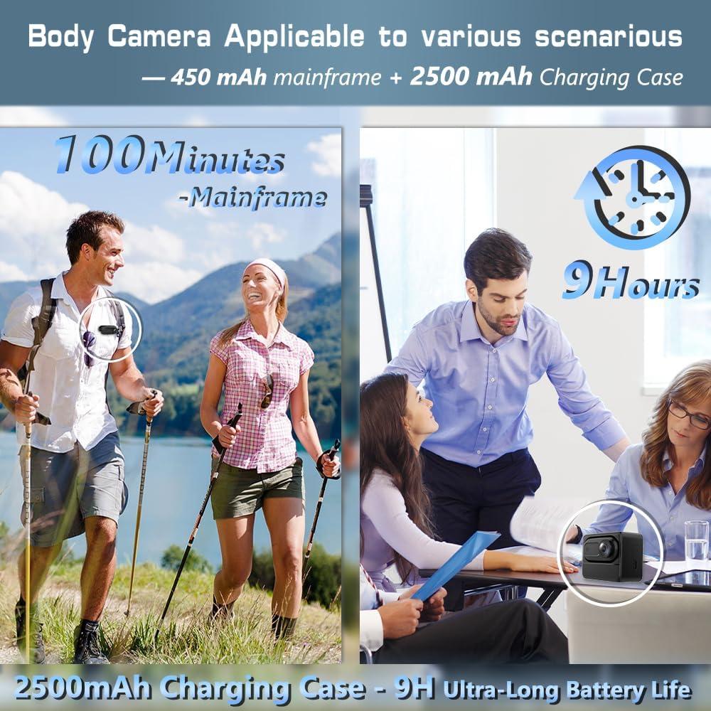 Cámara Corporal Muayb Mini 1080P Impermeable IPX7 64GB