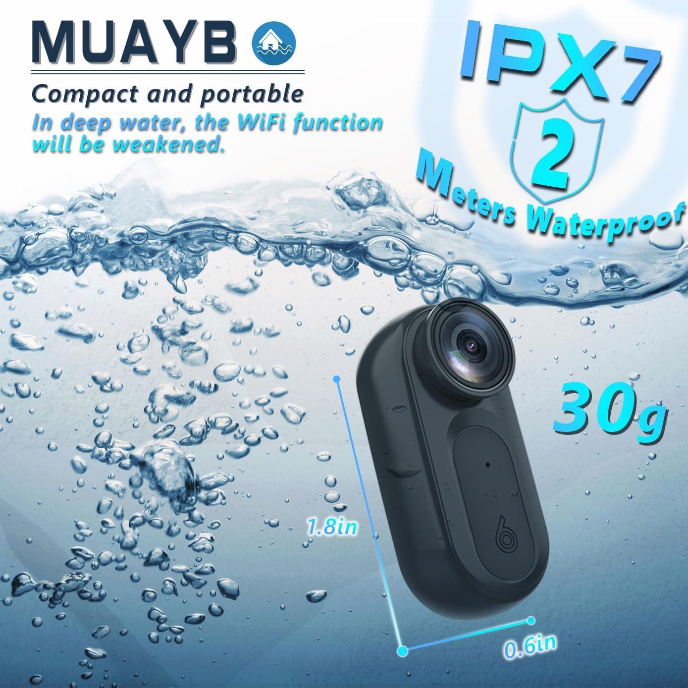 Cámara Corporal Muayb Mini 1080P Impermeable IPX7 64GB