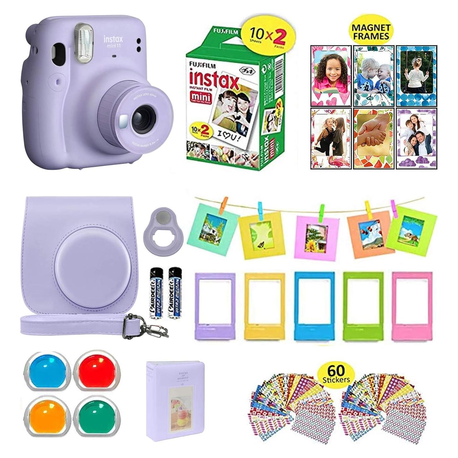 Cámara Instantánea Fujifilm Instax Mini 11 Lila + Funda + 20 Hojas