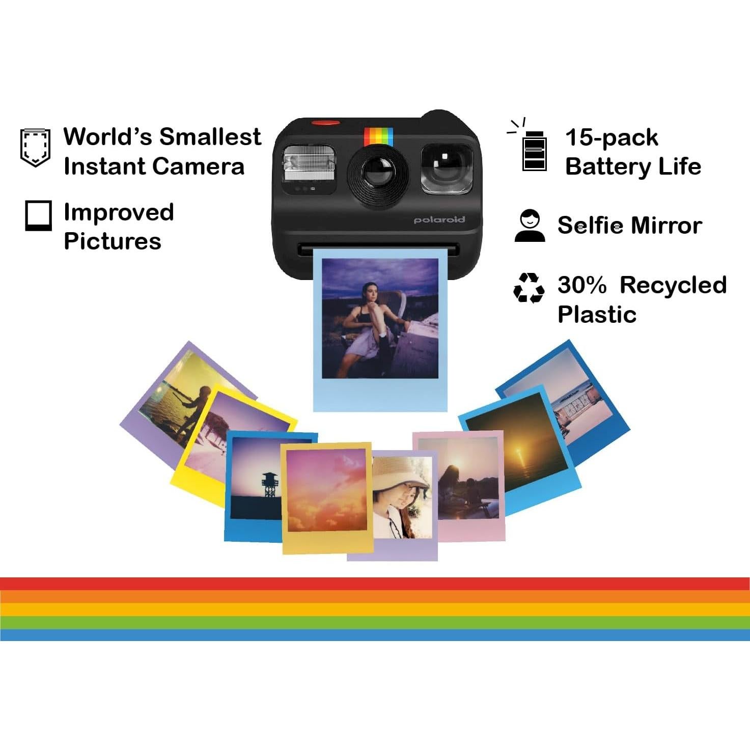 Cámara instantánea Polaroid Go Gen 2 Negra + Película Doble