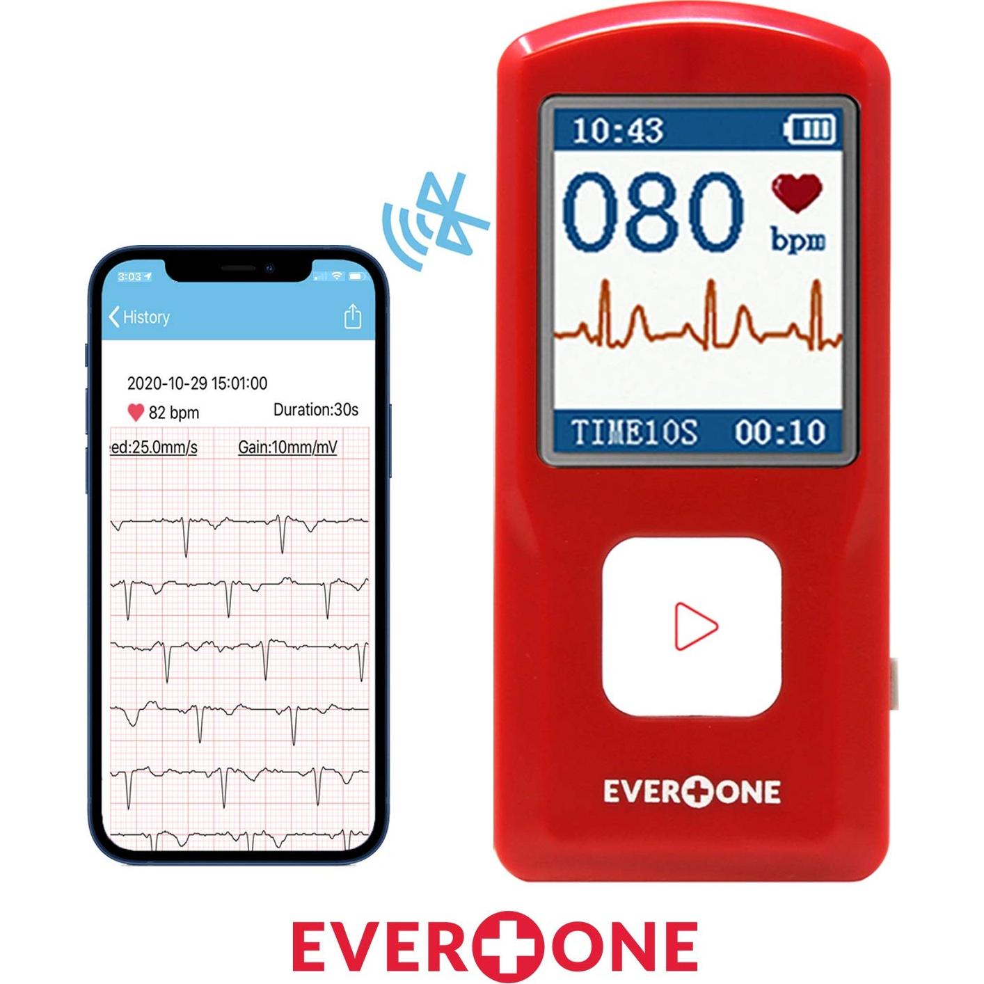 Monitor ECG/EKG Bluetooth EverOne EVOPM10, App iOS/Android