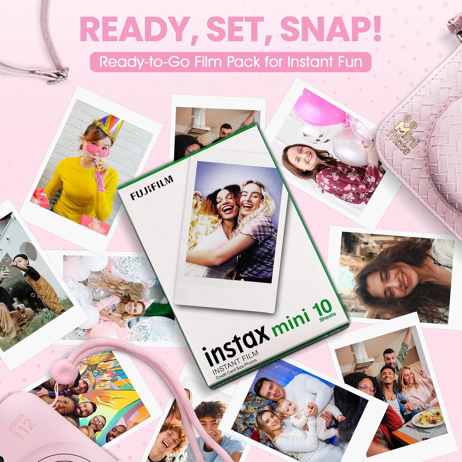 Cámara Instantánea Fujifilm Instax Mini 12 Rosa + 10 Películas