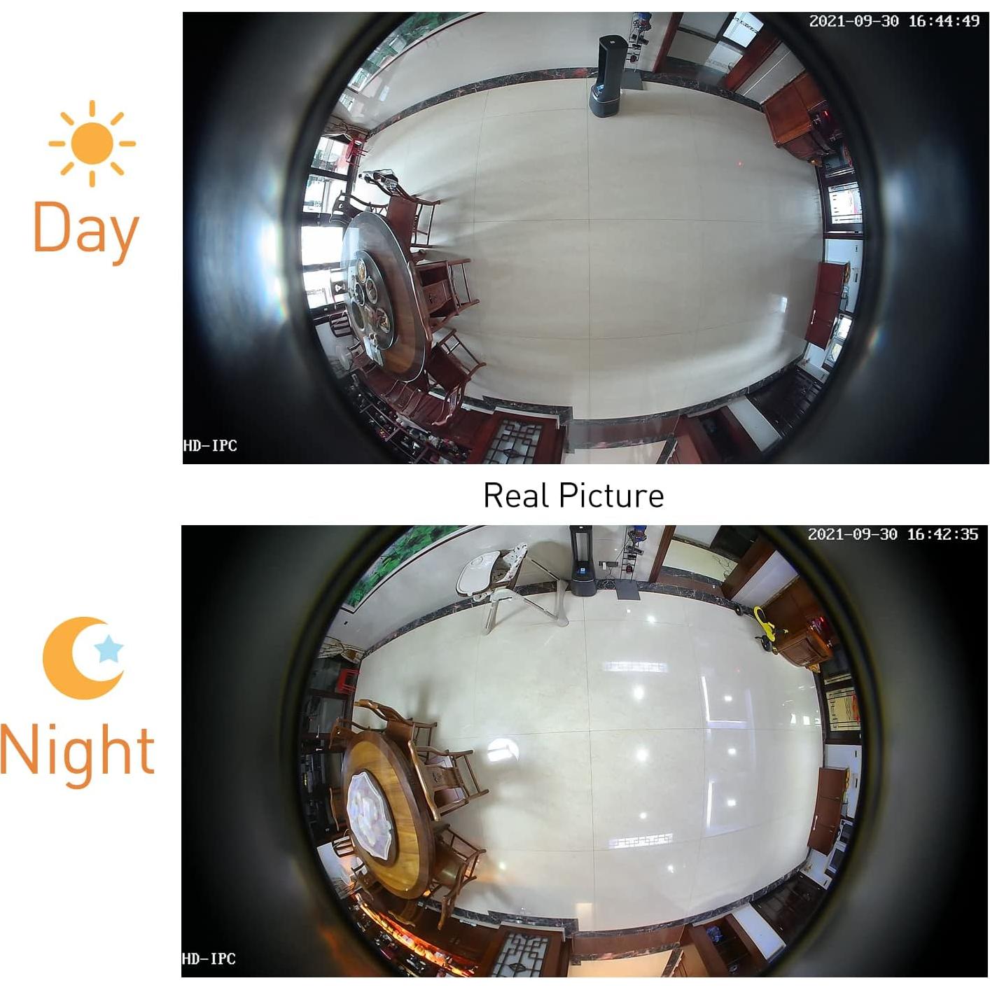 Cámara IP Mini POE 5MP REVODATA Lente Ojo de Pez 180°