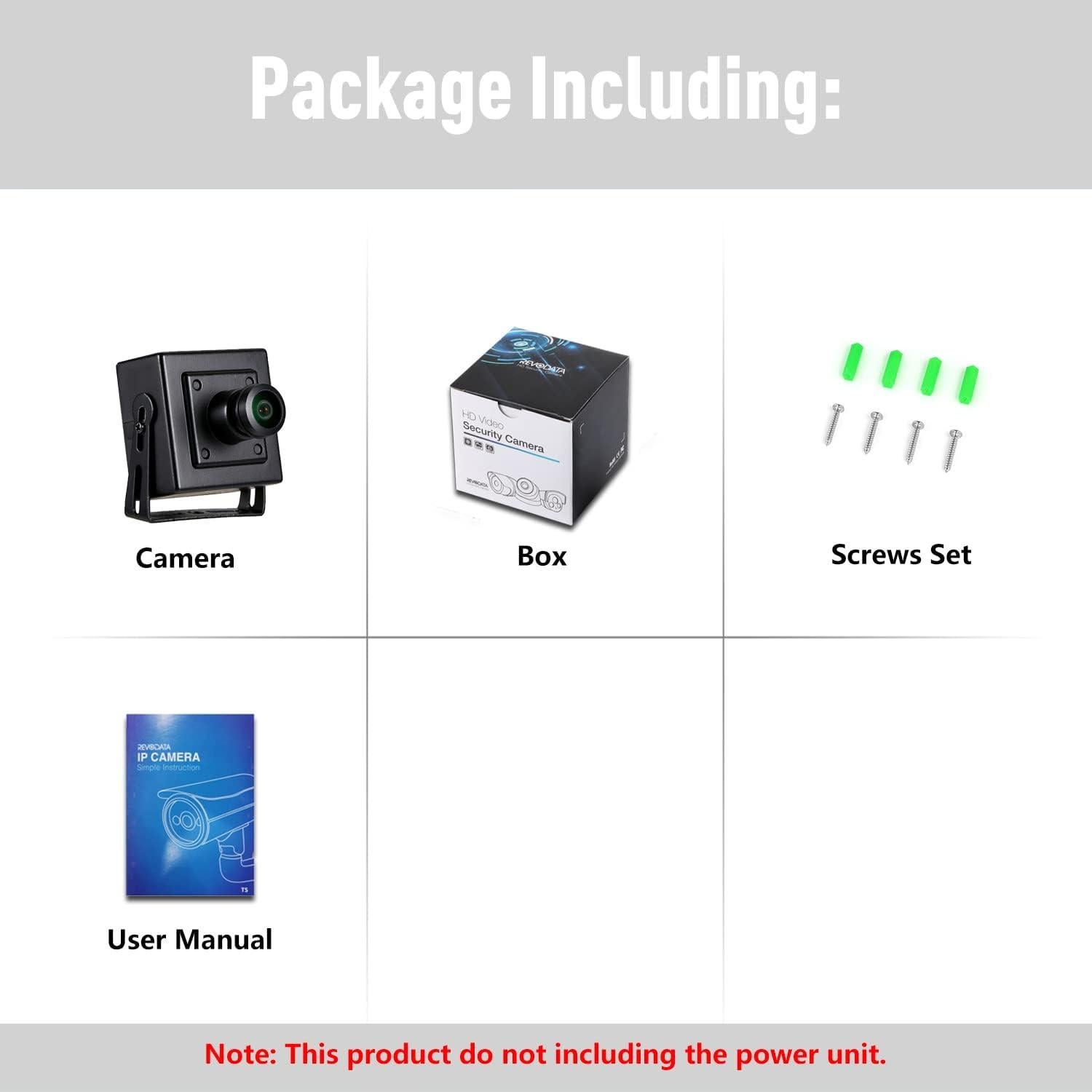 Cámara IP Mini POE 5MP REVODATA Lente Ojo de Pez 180°