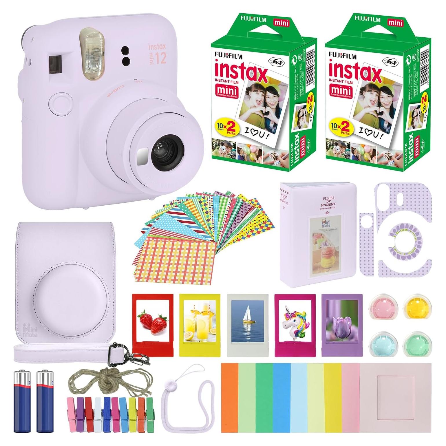 Cámara Instantánea Fujifilm Instax Mini 12 Lila + Funda + 40 Películas