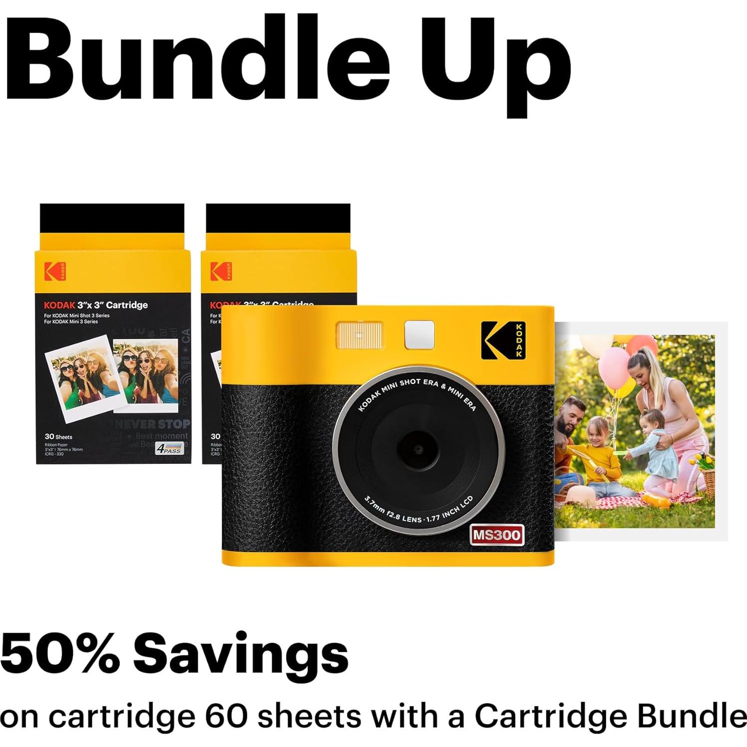 KODAK Mini Shot 3 ERA Cámara Instantánea + Impresora Amarillo