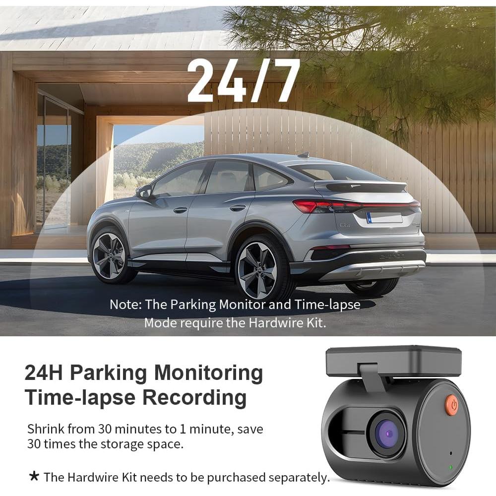 Cámara Dash KAWA MINI 3 1296P QHD Control por Voz - Negro