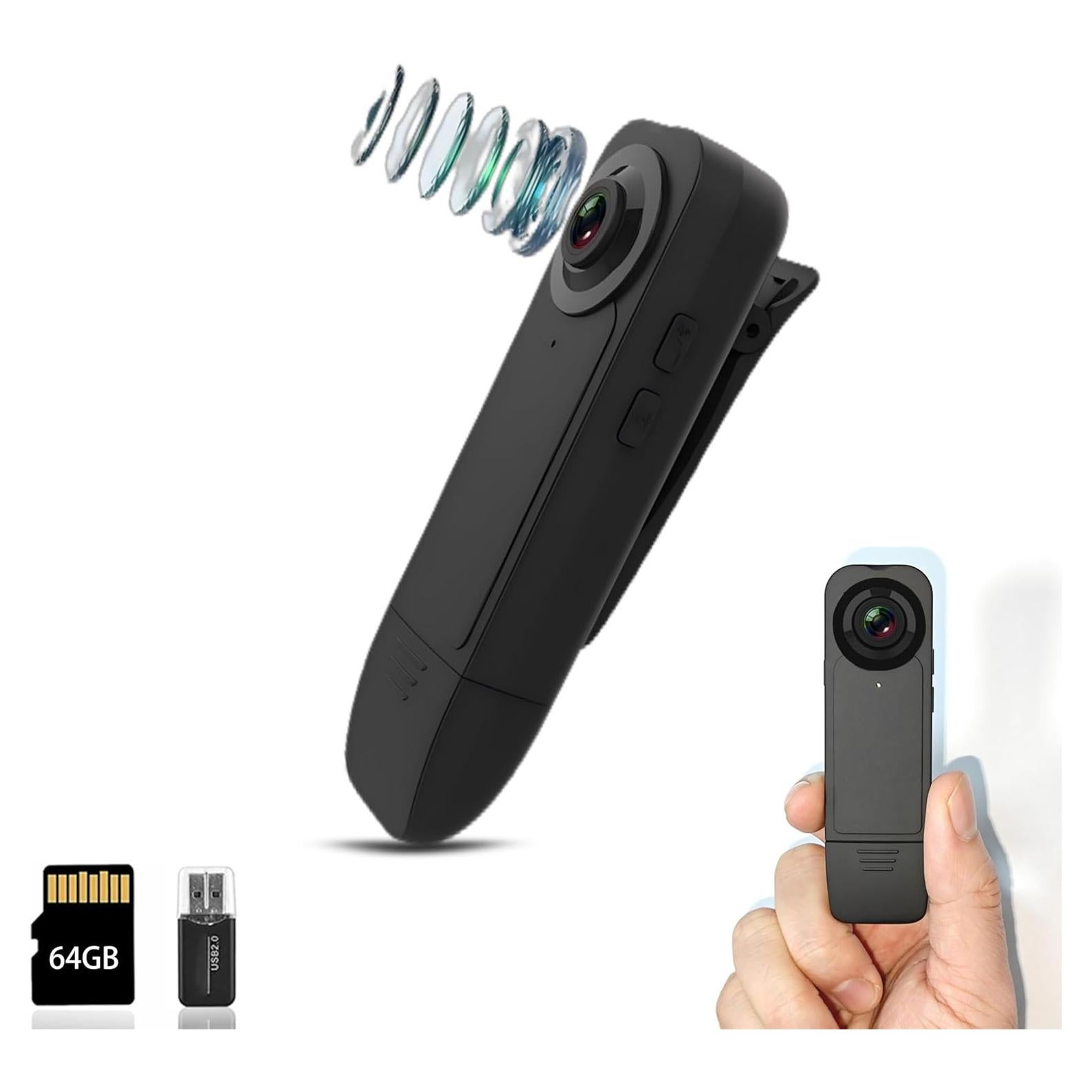 Mini Cámara Corporal 1080P Eastfatkun con 64GB y Batería