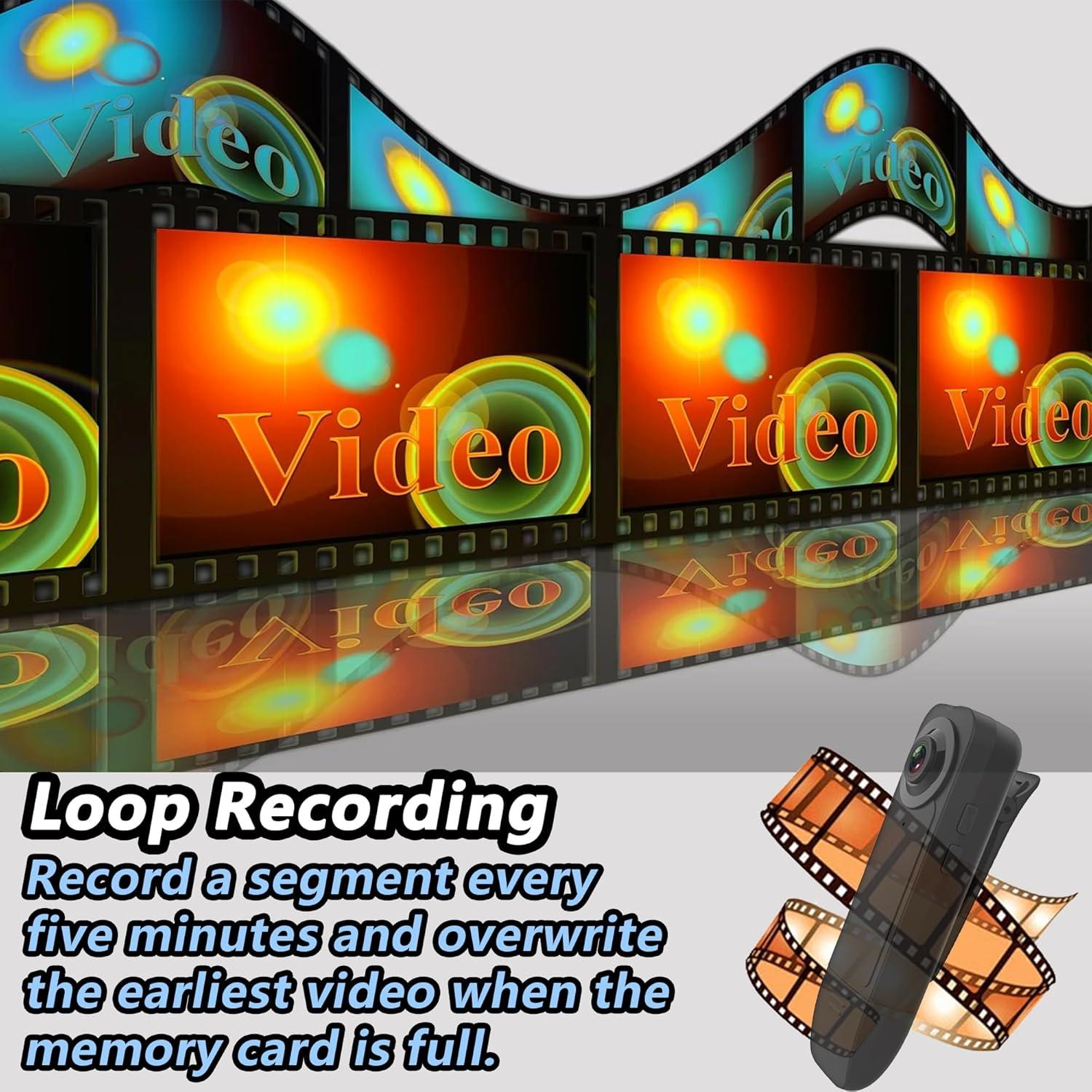 Mini Cámara Corporal 1080P Eastfatkun con 64GB y Batería