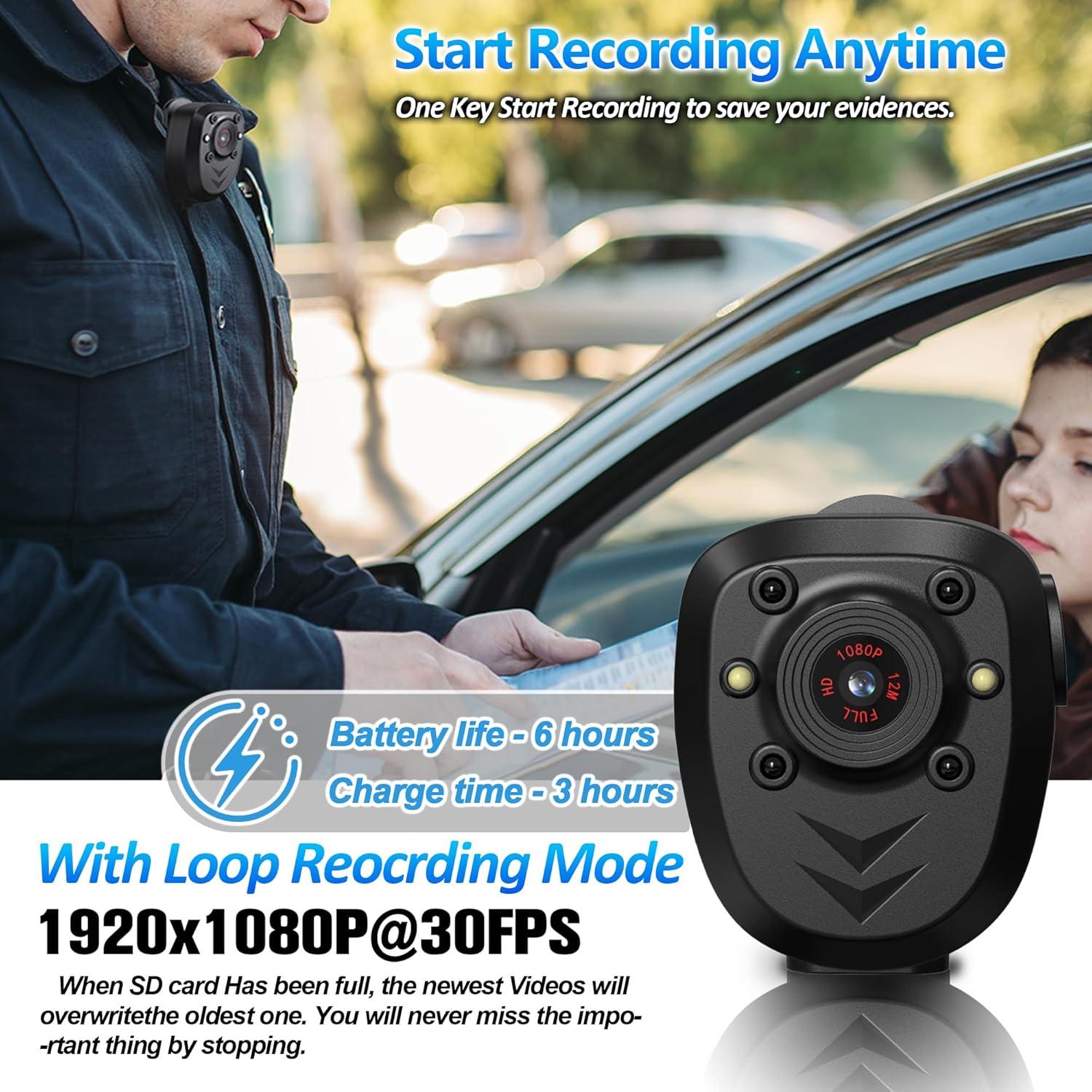 Cámara Corporal 850-FA Ksadbossbo HD 1080P 128GB con IR